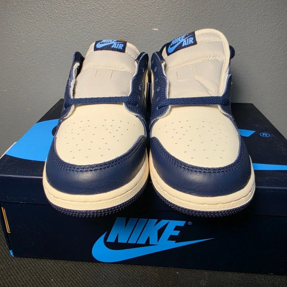 New Women 7.5 Youth 6Y Air Jordan 1 Retro Low OG GS Univ Blue Midnight Navy NIB - Picture 3 of 9
